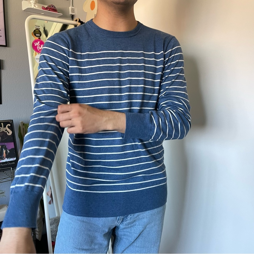 COPY - J Crew Blue Stripped Sweater